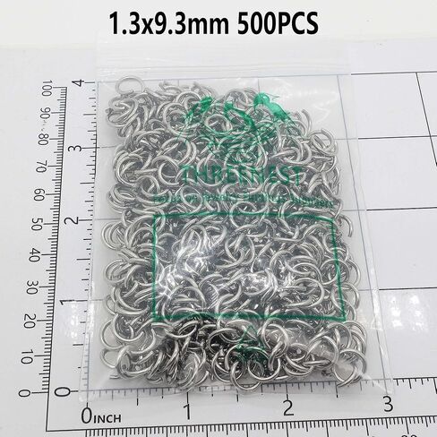 500PCS 9mm 1.3mm Thick 16 Gauge Stainless Steel Open Jump Rings, Metal Round Strong Thick Craft Ring for Necklace Bracelet Keychain Chainmail Jewelry Making in Kuwait