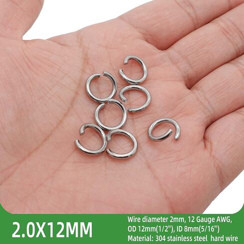 500PCS 9mm 1.3mm Thick 16 Gauge Stainless Steel Open Jump Rings, Metal Round Strong Thick Craft Ring for Necklace Bracelet Keychain Chainmail Jewelry Making in Kuwait