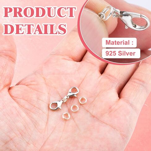 4pcs 925 Sterling Silver Split Jump Ring, 5mm Double Loops Round Jump Rings, Small Jewelry Clasp Connectors for Necklace Bracelet Earring Jewelry Making in Kuwait