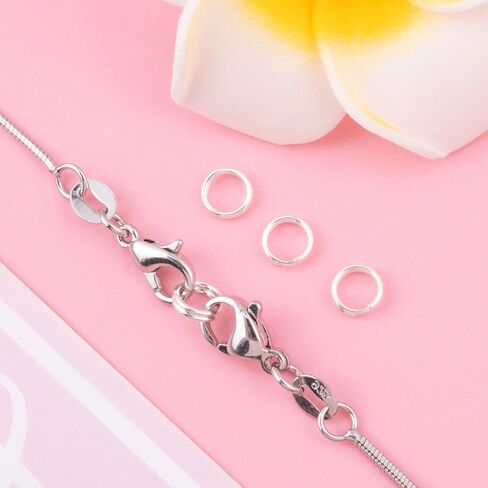 4pcs 925 Sterling Silver Split Jump Ring, 5mm Double Loops Round Jump Rings, Small Jewelry Clasp Connectors for Necklace Bracelet Earring Jewelry Making in Kuwait