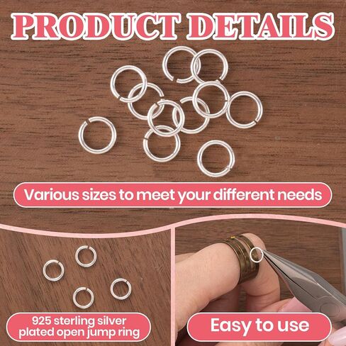 4pcs 925 Sterling Silver Split Jump Ring, 5mm Double Loops Round Jump Rings, Small Jewelry Clasp Connectors for Necklace Bracelet Earring Jewelry Making in Kuwait
