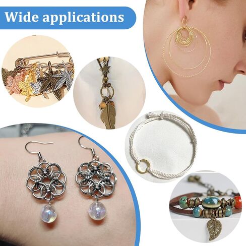 PH PandaHall 300pcs Silver & Gold Brass Jump Rings, 5/6/7/8/10mm, 5 Sizes, Easy to Use, Jewelry Making in Saudi Arabia