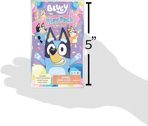 حزم Bluey Play | Goodie Bag Lot Bag Fillers | تفضل الحزب | 10 حزم اللعب المصغرة | لوحة التلوين الأزرق ، 2 ملون صغير ، وملصق | 10 حزمة | مرخص رسميا in Saudi Arabia