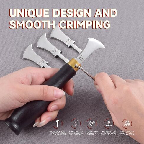 مجموعة زرقاء حافة جلدية 4 مساءً ، 1.0/1.5/2.0/2.5 مم أدوات فولاذ مقاوم للصدأ احترافية مع مقابض حمراء ، مثالية للمبتدئين وجرايين جلدية ديي in Kuwait