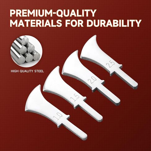 مجموعة زرقاء حافة جلدية 4 مساءً ، 1.0/1.5/2.0/2.5 مم أدوات فولاذ مقاوم للصدأ احترافية مع مقابض حمراء ، مثالية للمبتدئين وجرايين جلدية ديي in Kuwait