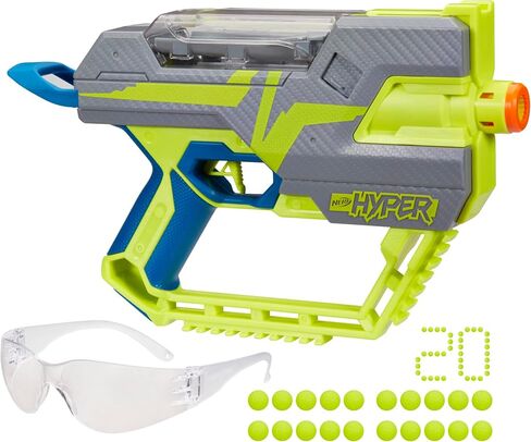 Nerf Hyper Fuel-20 Blaster, 20 Nerf Hyper Rounds, Up to 110 Fps Velocity, Hopper Fed, 20-Round Capacity, Easy Reload, Eyewear Included,Multicolor in Saudi Arabia