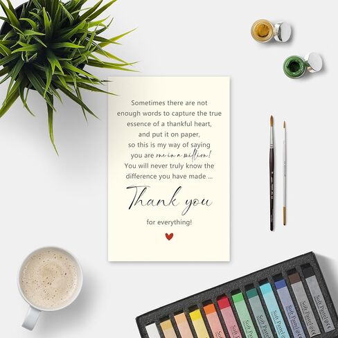 Lovely Thank You Card for Friend, Appreciation Card for Boss Coworker Teacher Mentor, Sweet Friendship Gifts for Him Her, One in A Million in Saudi Arabia