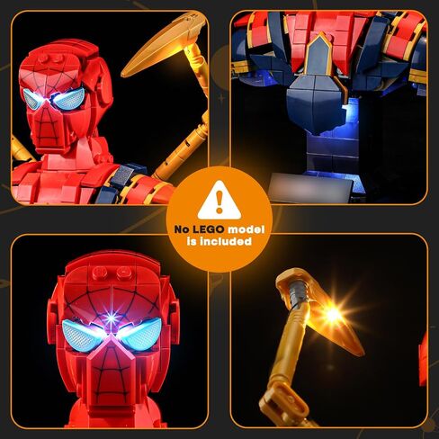 ضوء Lightailing لـ LEGO -76326 Iron Spider -Man - مجموعة إضاءة LED متوافقة مع نموذج لبنات البناء LEGO - لم يتم تضمين مجموعة الطراز in Kuwait