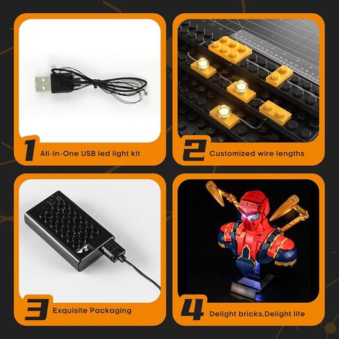 ضوء Lightailing لـ LEGO -76326 Iron Spider -Man - مجموعة إضاءة LED متوافقة مع نموذج لبنات البناء LEGO - لم يتم تضمين مجموعة الطراز in Kuwait