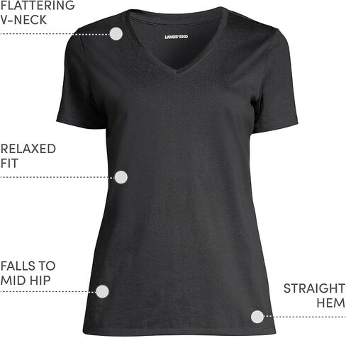 Lands' End Women's Relaxed American-Grown Supima Cotton V-Neck T-Shirt in Kuwait
