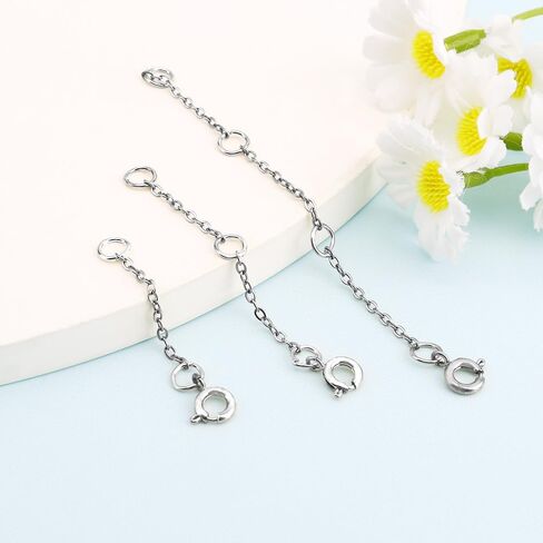 3 Pcs Necklace Extenders for Women 14K Gold Plated Necklace Extender Chain Extenders for Necklaces Anklet Bracelet Extender with Round Clasp Necklace Extension for Jewelry Making (1 2 3 Inch) in Kuwait