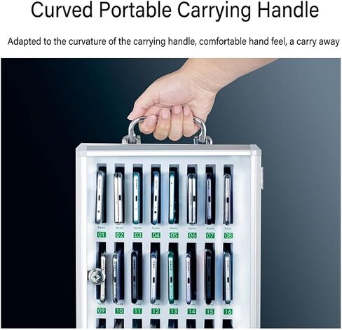 Cell Phone Storage Box 12-60 Slots Aluminum Alloy Phone Storage Cabinet Company Conference Mobile Phone Storage Cabinet for Classroom School Office(48) in Saudi Arabia