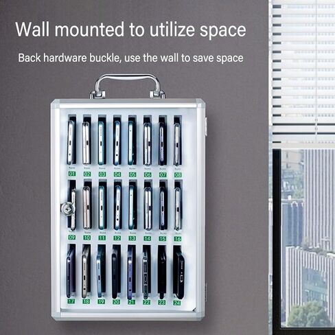 Cell Phone Storage Box 12-60 Slots Aluminum Alloy Phone Storage Cabinet Company Conference Mobile Phone Storage Cabinet for Classroom School Office(48) in Saudi Arabia