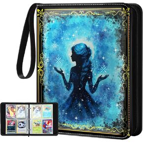 for 4 Pocket Card Binder for 400 Cards - Large Capacity Trading Card Collection Album Folder with Zipper for Men Boys Teens Girls Kids Cute Blue Princess Design for Sports Cards Game Cards in Kuwait