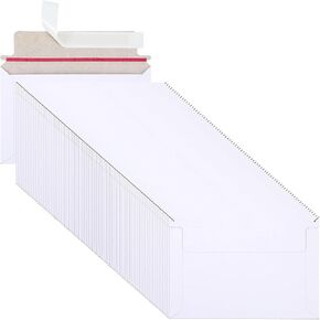 100 Pack Rigid Mailers Self Seal Stay Flat White Cardboard Photo Document Shipping Envelopes Small Mailers for Photos, CD, Certificates, Art Prints, and Documents, 6.5x4.5 Inch in Kuwait