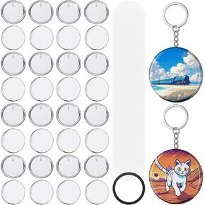 100 SetsButton Maker Keychains Supplies, 58 mm/ 2.25 Inch Metal Button Badge Sets, Including Metal Shell, Plastic Film, Backing Parts, Keychains, Perfect for Button Maker Machine & Badge Press in Kuwait