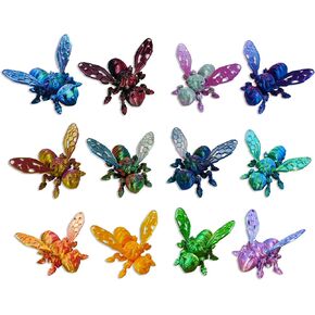 12 Pcs 3D Printed bees Animals Set,Animals 3D Printed Toys,Wings disassembled -movable joints-Multi-color combination,Fidget Toys for Party Favors Birthday Gifts Desk Pets Office Home Decor in Kuwait