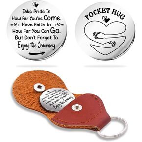 Enjoy The Journey Inspirational Pocket Hug Token,Thinking Of You Double Side Long Distance Relationship Keepsake Stainless Steel Coin,Pocket Graduation Gifts For Friends Family Members in Kuwait