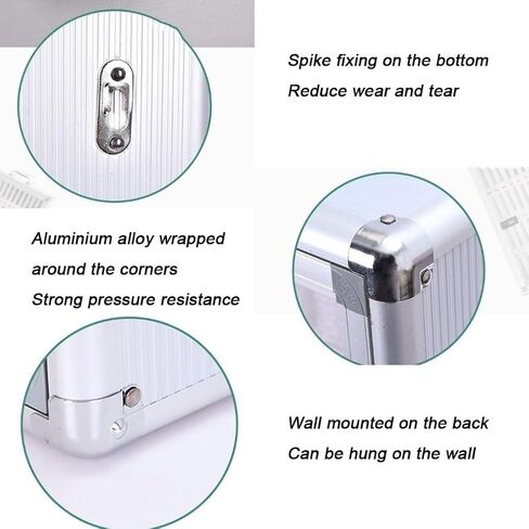 Cell Phone Storage Box 12/24 /36/48/60 Slots Pocket Chart Lock Box with Key with Key Wall Mounted Aluminum Alloy Mobile Phone Lockbox with Handle(Silver-A,24) in Saudi Arabia