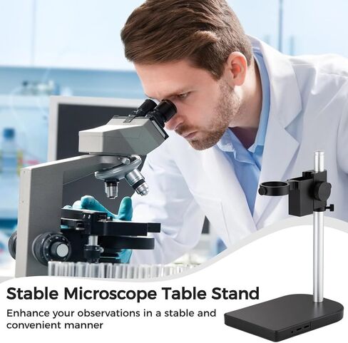 Adjustable Microscope Stand with Dual 50Mm and 40Mm Rings, Aluminum Alloy Camera Lifting Bracket for Digital Lab Microscope in Saudi Arabia