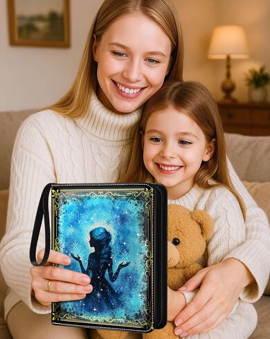 for 4 Pocket Card Binder for 400 Cards - Large Capacity Trading Card Collection Album Folder with Zipper for Men Boys Teens Girls Kids Cute Blue Princess Design for Sports Cards Game Cards in Kuwait