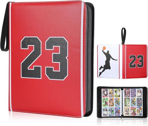 Basketball Card Binder 900 Pockets, Basketball Card Holder for Trading Cards, 3 Ring Sports Card Collection Binder with 50 Removable Sleeves, with Zipper in Saudi Arabia