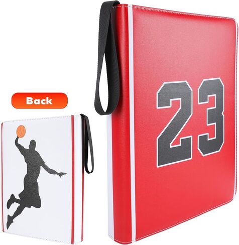 Basketball Card Binder 900 Pockets, Basketball Card Holder for Trading Cards, 3 Ring Sports Card Collection Binder with 50 Removable Sleeves, with Zipper in Saudi Arabia