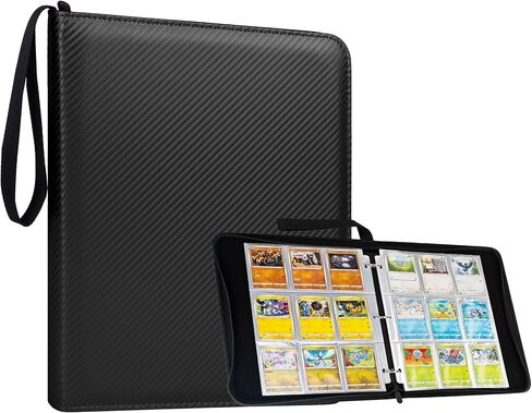 Card Card Binder 9 Pocket - 900 Cards Zipper Pu Card Album مع الأكمام ، منظم حامل بطاقة الغلاف الصلب لـ Pokémon ، MTG ، بطاقات رياضية (Pink ، 9 Pocket 900) in Saudi Arabia