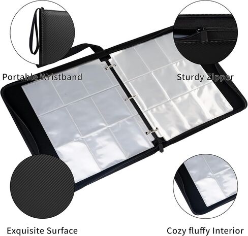 Card Card Binder 9 Pocket - 900 Cards Zipper Pu Card Album مع الأكمام ، منظم حامل بطاقة الغلاف الصلب لـ Pokémon ، MTG ، بطاقات رياضية (Pink ، 9 Pocket 900) in Saudi Arabia