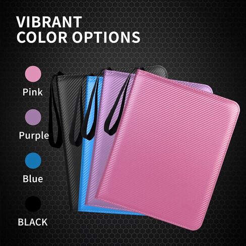 Card Card Binder 9 Pocket - 900 Cards Zipper Pu Card Album مع الأكمام ، منظم حامل بطاقة الغلاف الصلب لـ Pokémon ، MTG ، بطاقات رياضية (Pink ، 9 Pocket 900) in Saudi Arabia