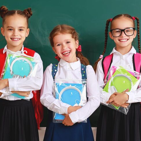 24 حزمة فصول كبيرة من الفصول الدراسية هوك أكياس تخزين معلقة 11.6 "× 15" PVC أكياس منظم البلاستيك الشفاف مع ملصق اسم مقاوم للماء ومقاوم للغبار المثالي لمكتبة الفصل الدراسي in Saudi Arabia