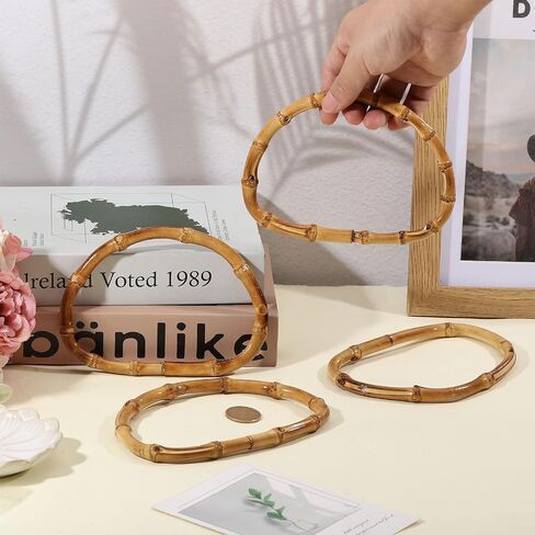CHGCRAFT 4 Pcs Wooden D-Shaped Bamboo Bag Handle Replacements Handmade Bag Purse Making Handles for Beachbag Handbags Purse Handles Crafting, 4.72×6.3 inch in Saudi Arabia