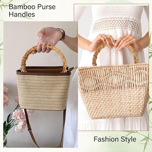 CHGCRAFT 4 Pcs Wooden D-Shaped Bamboo Bag Handle Replacements Handmade Bag Purse Making Handles for Beachbag Handbags Purse Handles Crafting, 4.72×6.3 inch in Saudi Arabia