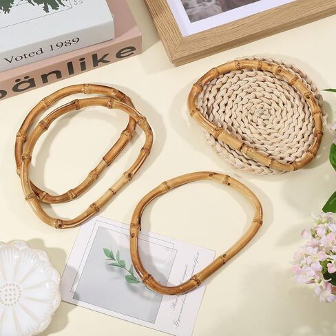 CHGCRAFT 4 Pcs Wooden D-Shaped Bamboo Bag Handle Replacements Handmade Bag Purse Making Handles for Beachbag Handbags Purse Handles Crafting, 4.72×6.3 inch in Saudi Arabia
