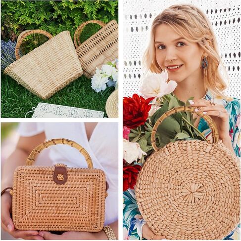 CHGCRAFT 4 Pcs Wooden D-Shaped Bamboo Bag Handle Replacements Handmade Bag Purse Making Handles for Beachbag Handbags Purse Handles Crafting, 4.72×6.3 inch in Saudi Arabia