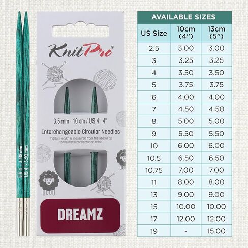 KnitPro Dreamz Interchangeable Needles (Special) 4" (10cm) | US Size 5 (3.75mm) in Saudi Arabia
