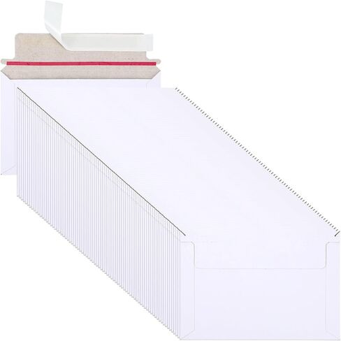 100 Pack Rigid Mailers Self Seal Stay Flat White Cardboard Photo Document Shipping Envelopes Small Mailers for Photos, CD, Certificates, Art Prints, and Documents, 6.5x4.5 Inch in Saudi Arabia
