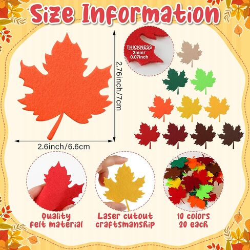 Fanfanwin 200 PCS Leaves Love Love Maple Leaf Cutout Moxout Molection Multicolor Autumn Leaf Decors Farmhouse Harvest Leaves Decortations for Home Home Classroom Craft (لطيف) in Saudi Arabia