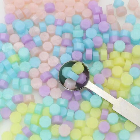 250Pcs Purple Mix Sealing Wax Beads for WaxSeal Stamp, WaxSeal Beads Set with 5 Colors Perfect for Gift Sealing, Letter Wax Sealing (250, Purple Mix) in Kuwait