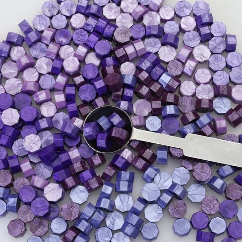 250Pcs Purple Mix Sealing Wax Beads for WaxSeal Stamp, WaxSeal Beads Set with 5 Colors Perfect for Gift Sealing, Letter Wax Sealing (250, Purple Mix) in Kuwait