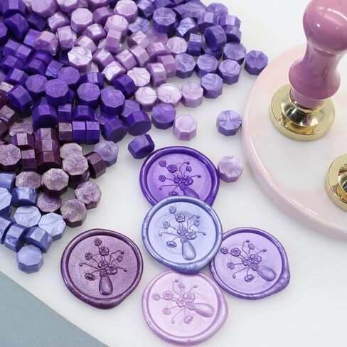 250Pcs Purple Mix Sealing Wax Beads for WaxSeal Stamp, WaxSeal Beads Set with 5 Colors Perfect for Gift Sealing, Letter Wax Sealing (250, Purple Mix) in Kuwait