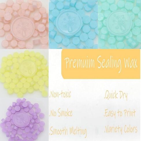 250Pcs Purple Mix Sealing Wax Beads for WaxSeal Stamp, WaxSeal Beads Set with 5 Colors Perfect for Gift Sealing, Letter Wax Sealing (250, Purple Mix) in Kuwait