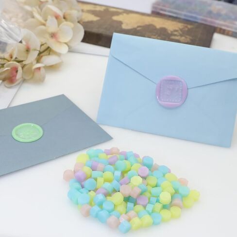 250Pcs Purple Mix Sealing Wax Beads for WaxSeal Stamp, WaxSeal Beads Set with 5 Colors Perfect for Gift Sealing, Letter Wax Sealing (250, Purple Mix) in Kuwait