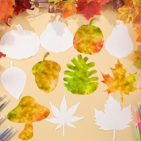 Epakh 144 PCS Fall Color Diffusing Paper 6 inch Acorns Maple Leave Pumpkins Mushroom Mape in Saudi Arabia