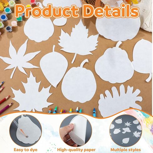 Epakh 144 PCS Fall Color Diffusing Paper 6 inch Acorns Maple Leave Pumpkins Mushroom Mape in Saudi Arabia