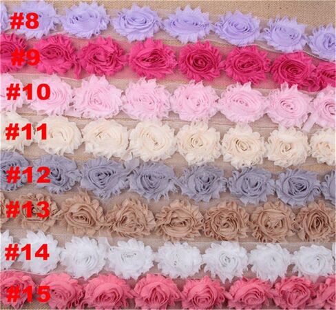 3 Yard Boutique Shabby Chic Fabric 3D Chiffon Rose Flower Lace Edge Trim Ribbon 6 cm Wide Vintage Style Edging Trimming Fabric Embroidered Applique Sewing Craft Wedding Bridal Dress(White) in Kuwait