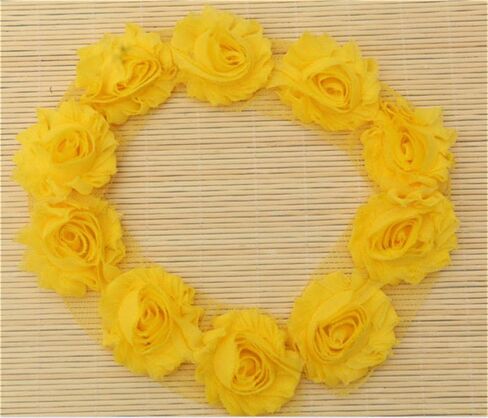3 Yard Boutique Shabby Chic Fabric 3D Chiffon Rose Flower Lace Edge Trim Ribbon 6 cm Wide Vintage Style Edging Trimming Fabric Embroidered Applique Sewing Craft Wedding Bridal Dress(White) in Kuwait