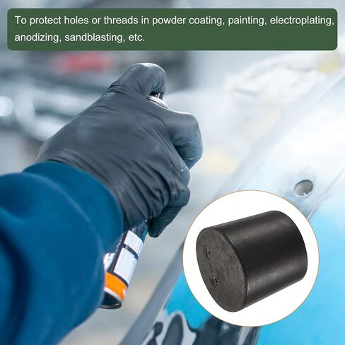 YOKIVE 5Pcs Rubber Stoppers, Tapered Plugs with High-Temperature Resistance | Protect Hole, Great for Lab Industry (Black, 14mm to 19mm) in Kuwait