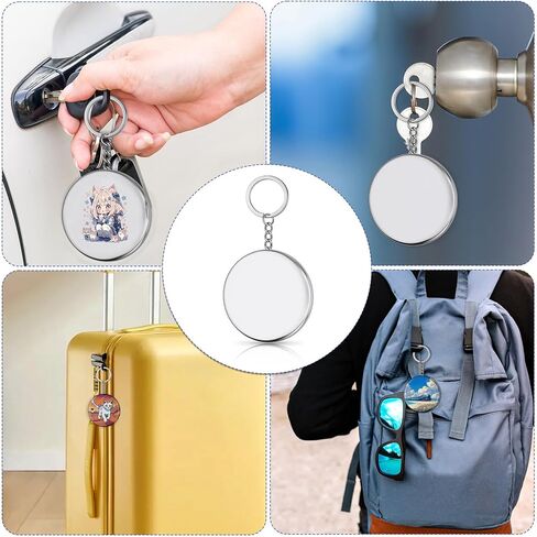 100 SetsButton Maker Keychains Supplies, 58 mm/ 2.25 Inch Metal Button Badge Sets, Including Metal Shell, Plastic Film, Backing Parts, Keychains, Perfect for Button Maker Machine & Badge Press in Kuwait