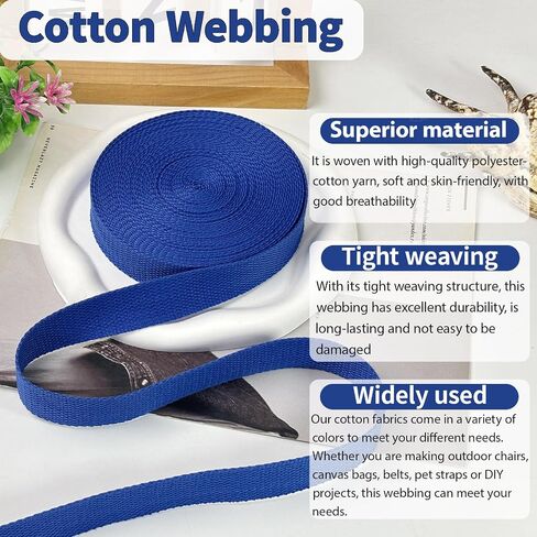 Multi-Color Cotton Webbing 1in x 24Yards in Saudi Arabia